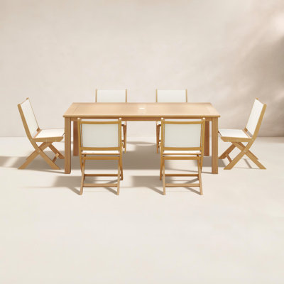 Alanson 79" Eucalyptus Patio Dining Set