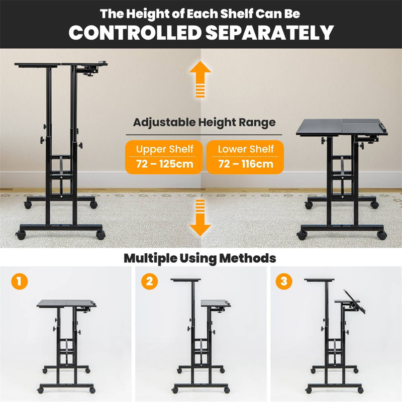 Adjustable Metal Base Computer Desk