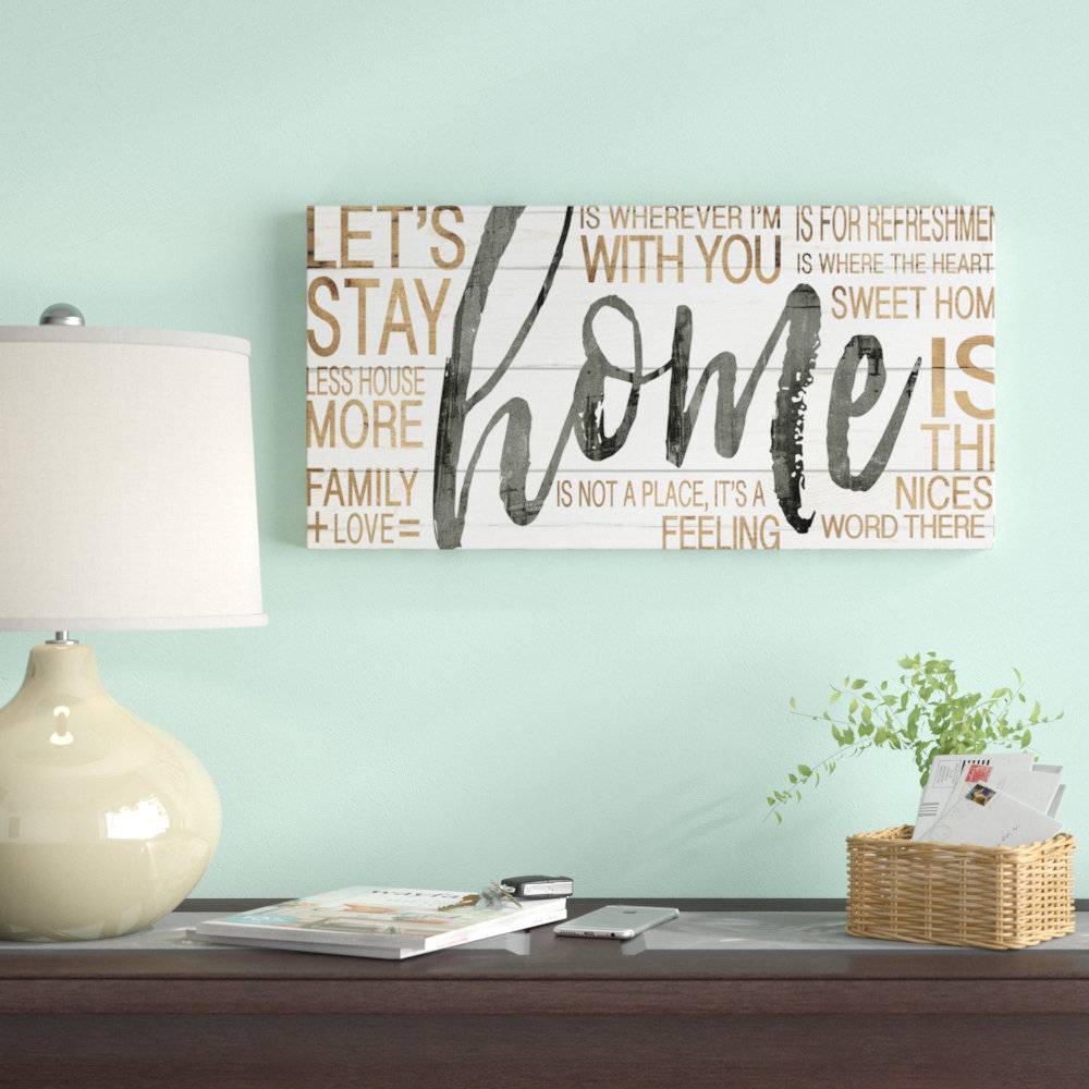 East Urban Home 'Home' Textual Art on Wrapped Canvas & Reviews | Wayfair