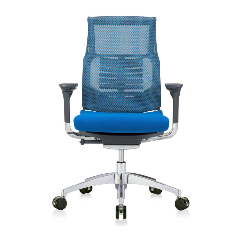 Mesh Executive Chair with Headrest, Blue, Black