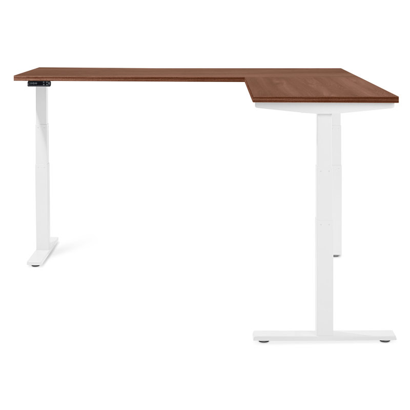 Bureau en coin Series L, LPL, H 50,5 po x l 77 po x P 72 po, Orienté à droite, Blanc/noyer