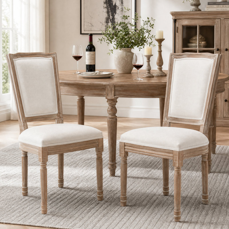 Ensemble de 2 chaises en bois massif French Country