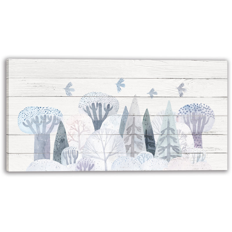 «Whispering Woods», art abstrait sur toile, aquarelle, H 20 po x l 40 po