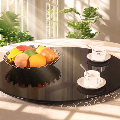 YZM 39.3" W x 39.3" D x 0.39" H Round Painted 3/8" Thick Tempered Glass Table Top