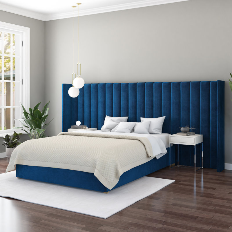 Arye Upholstered Headboard, Navy
