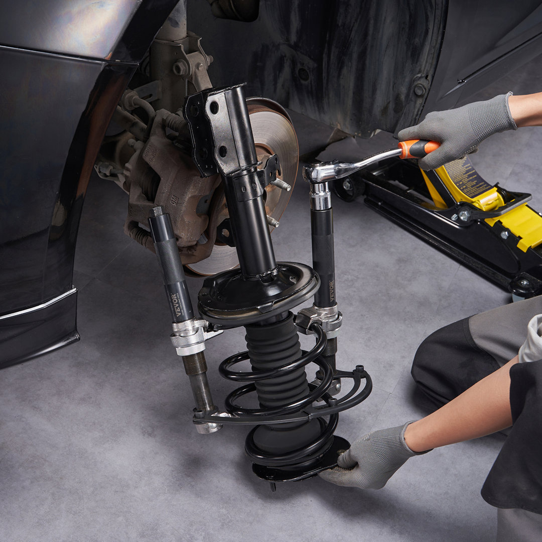 Coil Spring Compressor Tool, 2 pcs Heavy Duty Macpherson Strut Spring Compressor Set, 1200.2 kg Strut Spring Compressor with Safety Bracket and Carryi