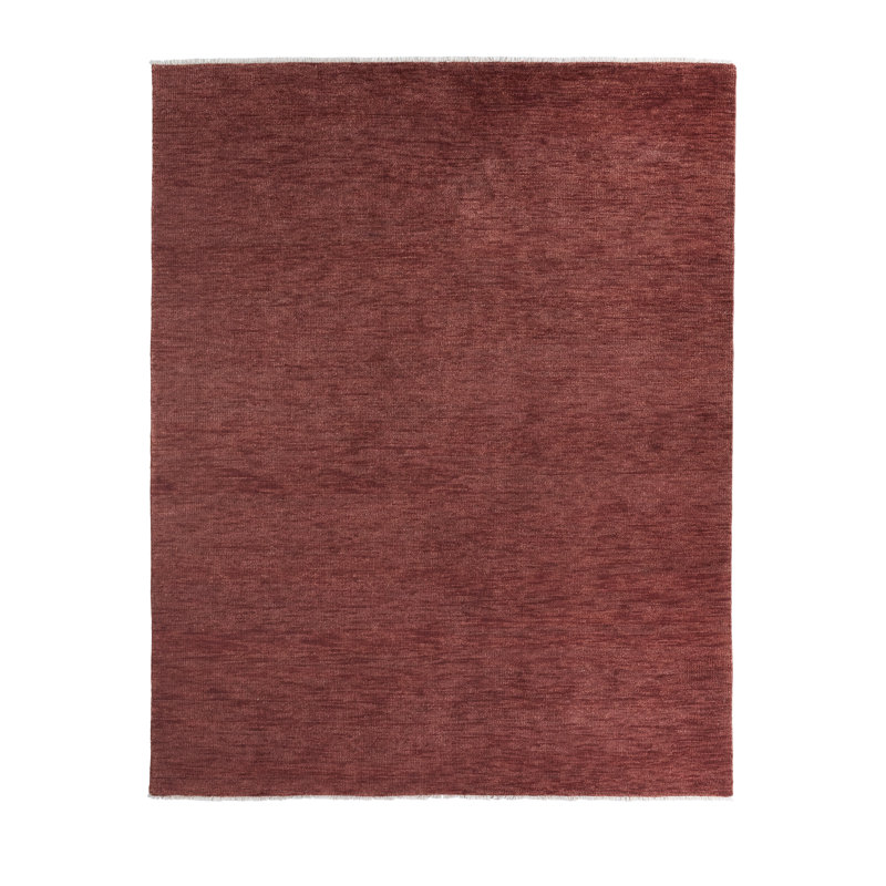 Saga Origin SAG23 Handknot Solid Red Area Rug, Rectangle 10' x 14'