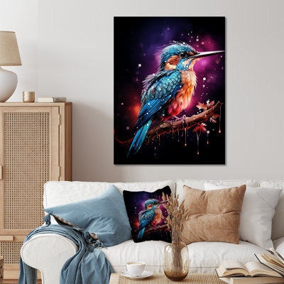 Blue Humminbird Twilight - Hummingbird Animal Metal Wall Art