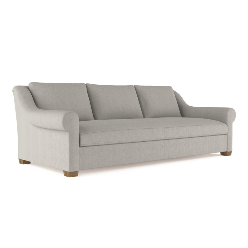 Canapé Thompson, H 32 po x l 108 po x P 46 po, Lin à tissage carré argenté, Patiné