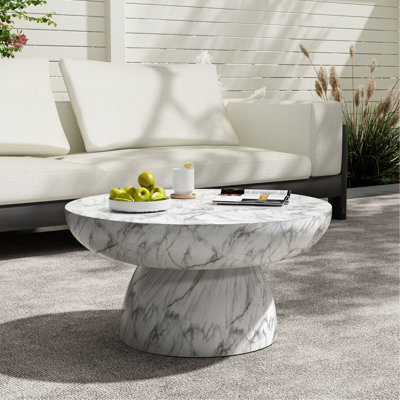 Table basse en faux marbre MGO pour une utilisation intérieure et extérieure