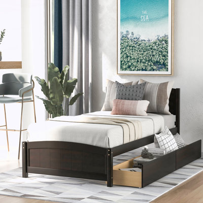 Lit plateforme simple avec deux tiroirs