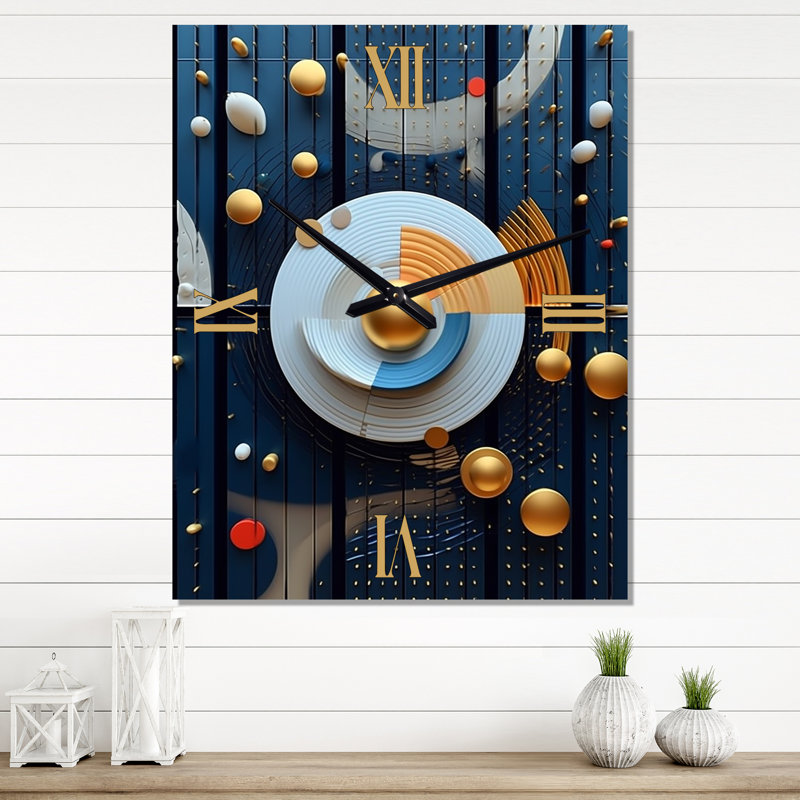 Futur minimalisme géométrie de la sensibilisation V - horloge murale géométrique moderne, H 28 po x l 12 po x P 1 po