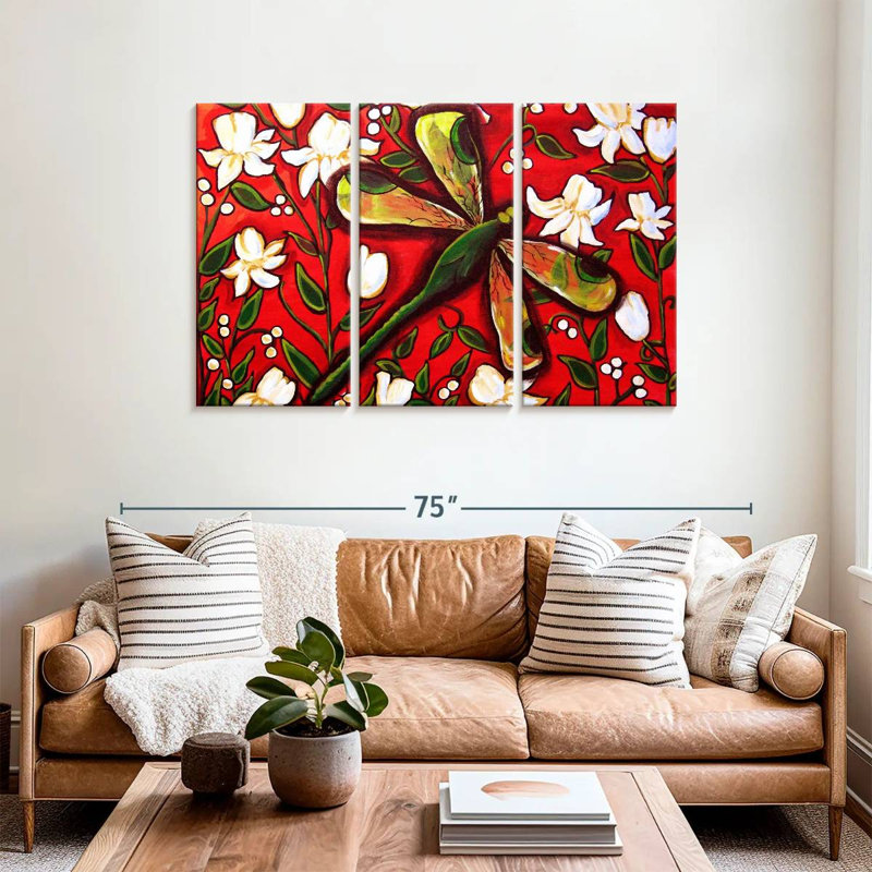 Dragonfly On Red, 36" H x 57" W