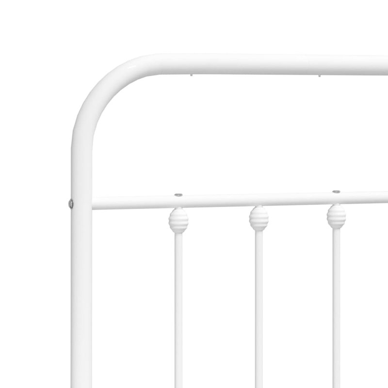 Brender Metal Bed Frame with Headboard & Slats, No Mattress, Easy Assembly, White, Full / Double
