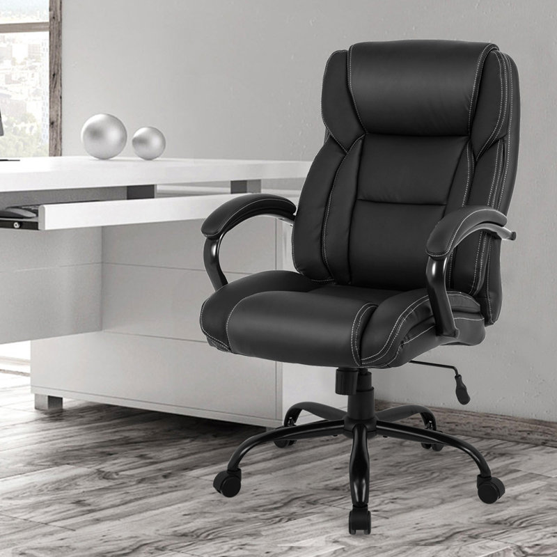 Fauteuil de bureau ergonomique à hauteur réglable avec roulettes pivotantes 