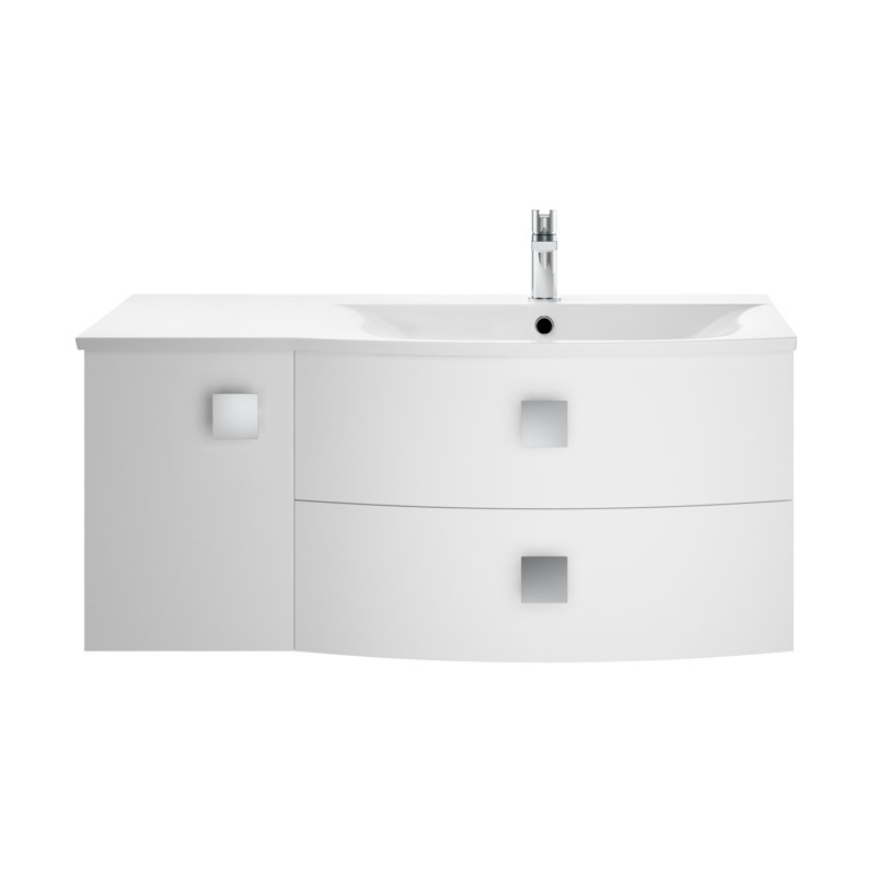 Sarenna 1012mm Single Bathroom Vanity with Integrated Polymarble Basin, Moon White