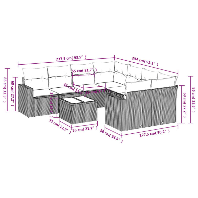 Vidaxl Garden Sofa Set And Cream