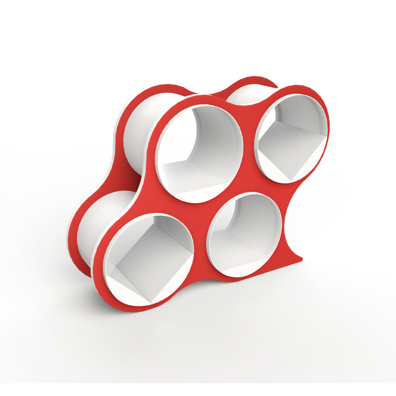 Bibliothèque géométrique BOLLA Pop, 4 tablettes, Rouge