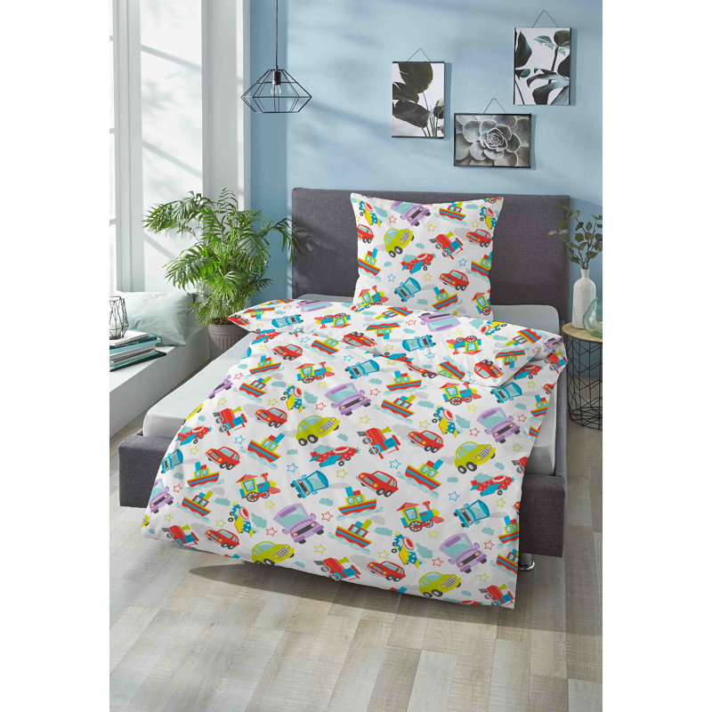 100% Cotton 57 TC 2 Piece Duvet Cover Set, 135 x 200 cm + 80 x 80 cm