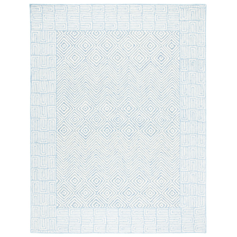 Tapis géométrique en laine et coton touffeté à la main Baileigh, Rectangle 8 pi x 10 pi