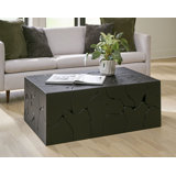 Table basse en teck, rectangulaire, noir