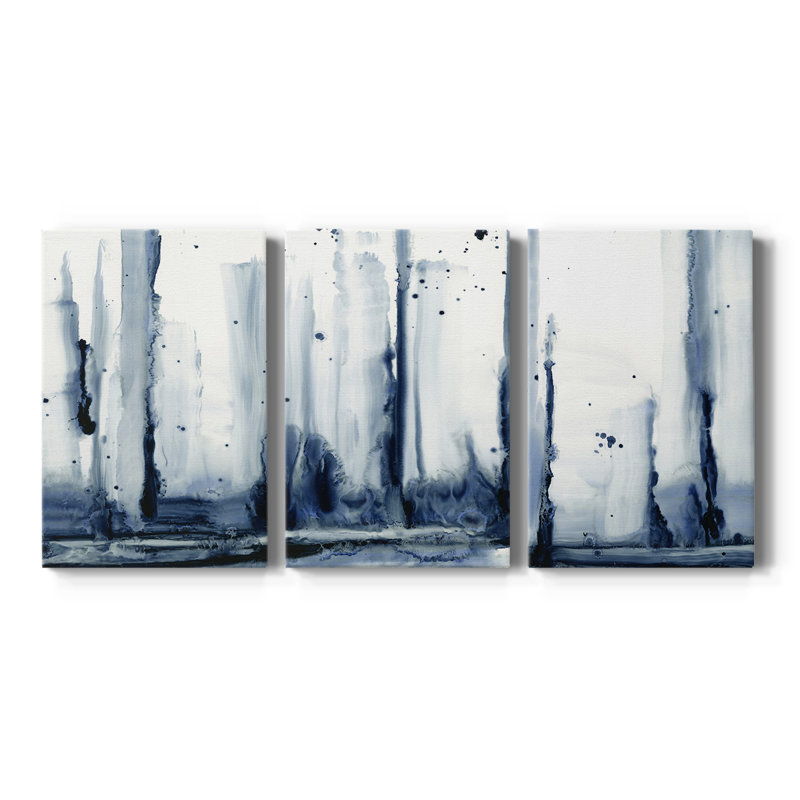Forêt arctique I - Toile tendue avec châssis sur mesure - 3 pièces, H 12 po x l 24 po, Impression sans cadre