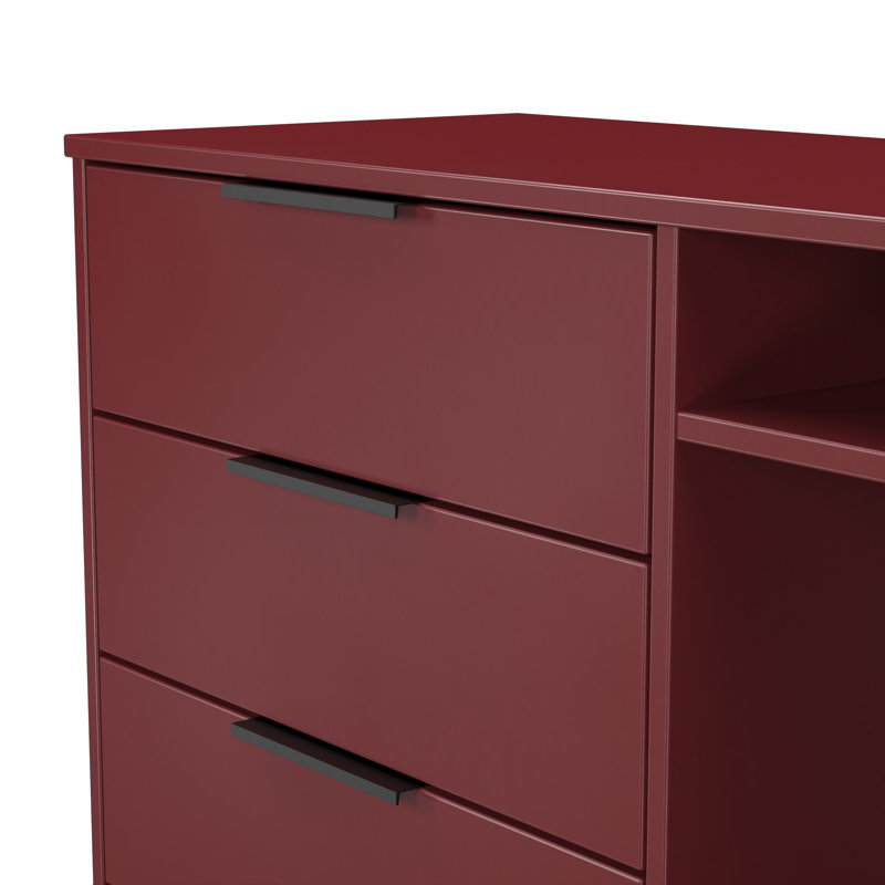 Suhanth 3 Drawer TV Unit, Red