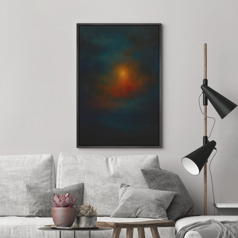 Reproduction d'art abstrait sur toile encadrée pour décoration intérieure moderne, H 36 po x l 24 po, Noir