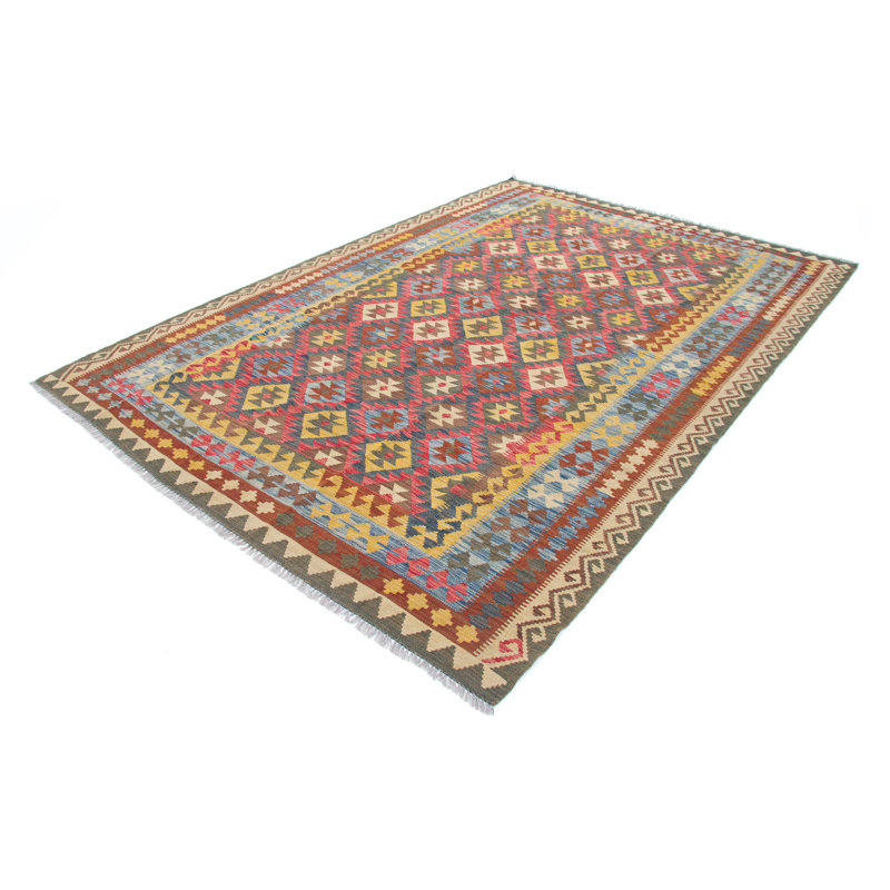 Geometric Wool Hand Woven 200cm X 295cm Area Rug