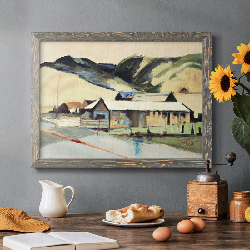 Méandre encadré sur toile, Gris, H 18 po x l 26 po x P 1,5 po