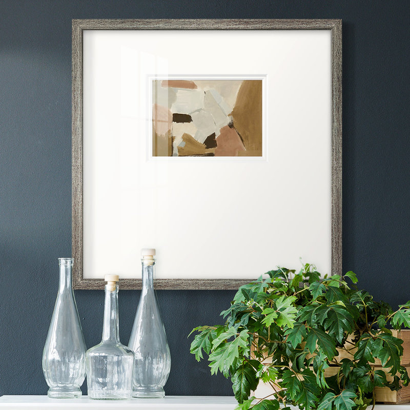 Almondine I - reproduction de cadre photo simple, H 17 po x l 17 po x P 1,25 po, Papier avec cadre beige, Blanc