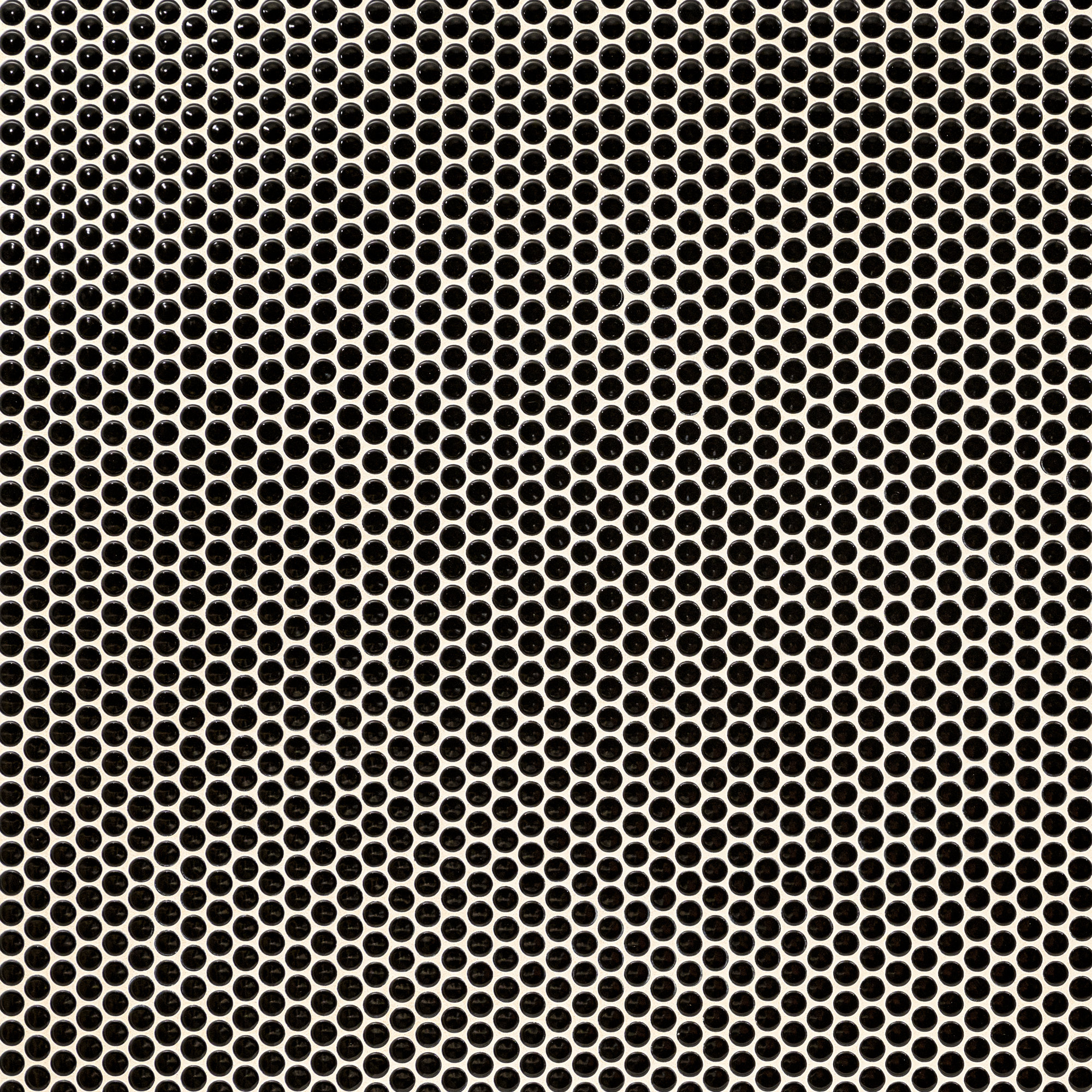 Penny Round 12 in. x 13 in. Porcelain Mosaic Floor and Wall Tile, Glossy Nivora Caviar