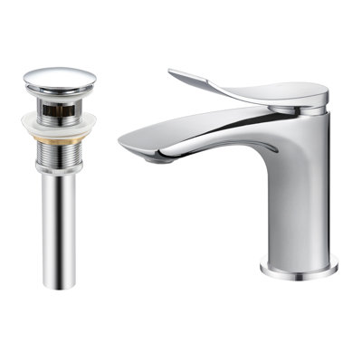 Single-handle Bathroom Faucet with Drain Assembly