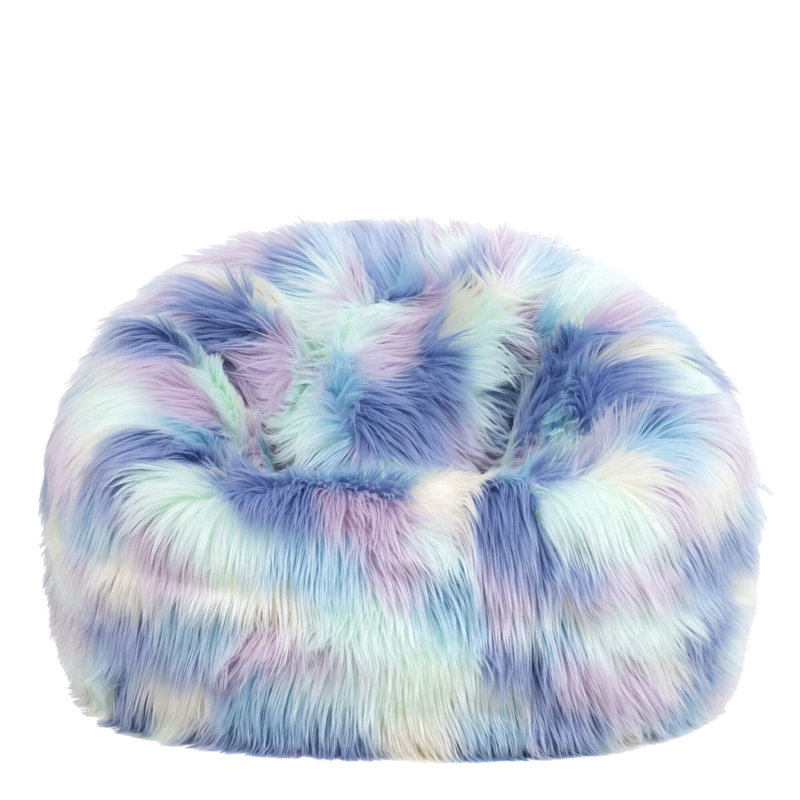 Kids Classic Luxury Faux Fur Bean Bag, Unicorn