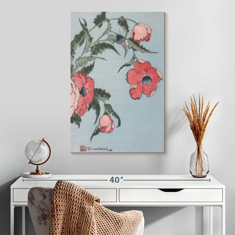 Coquelicots au vent, H 30 po x l 20 po