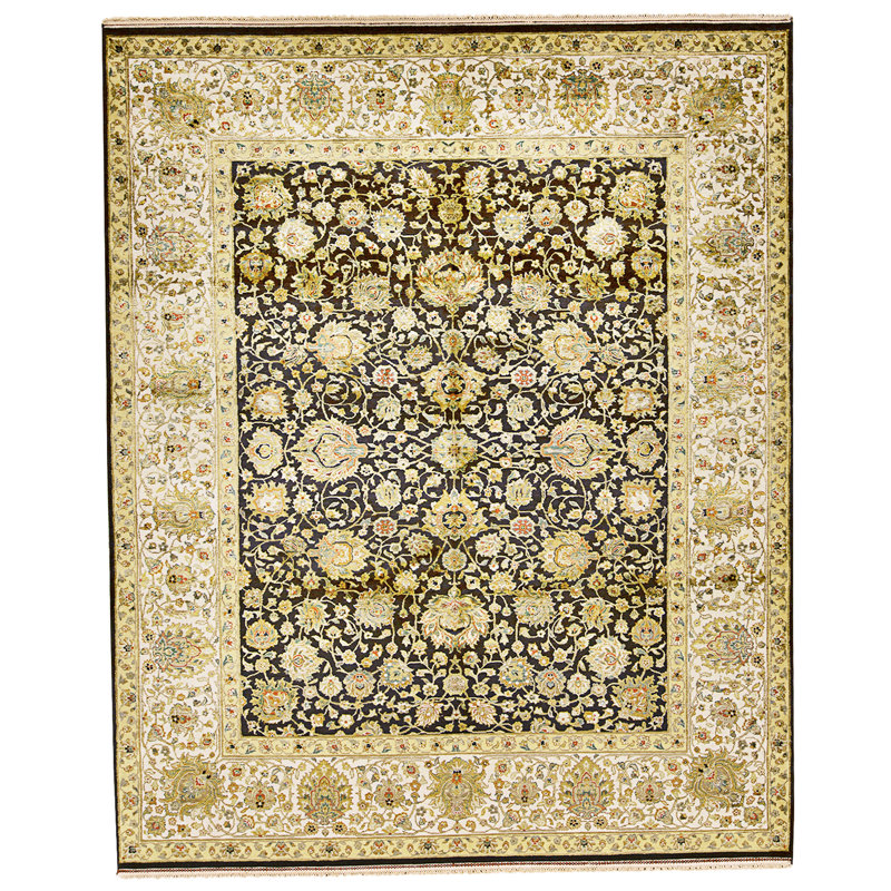 Handmade Silk and Wool Area Rug