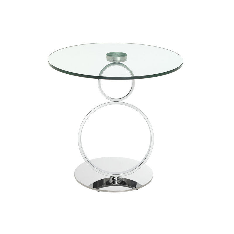 Table de bout en verre à piédestal