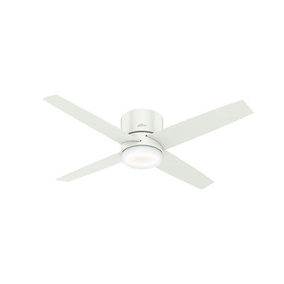 54" Advocate 4 - Blade LED Smart Flush Mount Ceiling Fan with Remote Control and Light Kit Included