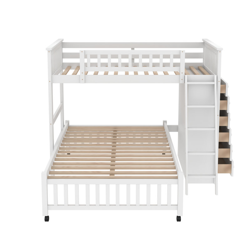 Keper Kids Twin Over Full Bunk Bed, White