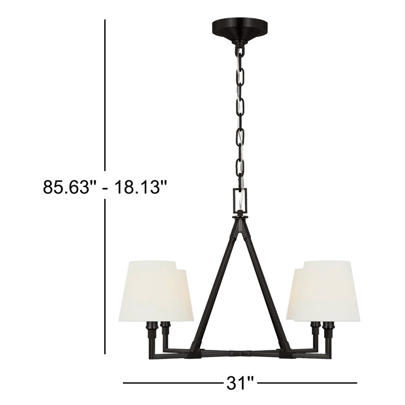 Perth 4 - Light Chandelier, 18.12" H x 31" W x 31" D, Aged Iron