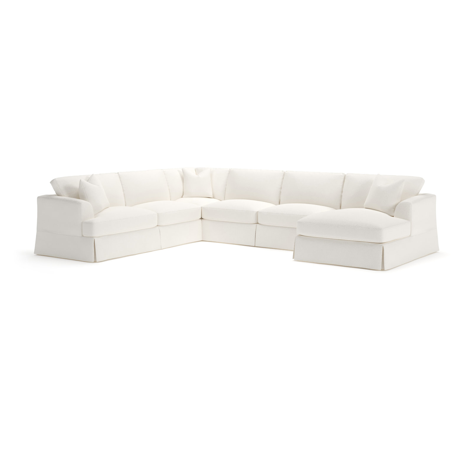 Lucia Upholstered Chaise U-Sectional, Right Hand Facing, Apollo Alpaca Boucle