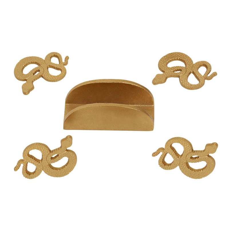 Metal 4 Piece Coaster Set With Holder