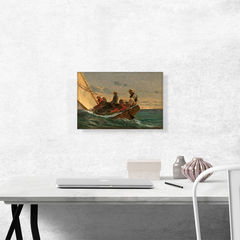 " The Flirt 1874 " by Winslow Homer Painting Print, 12" H x 18" W x 0.75" D