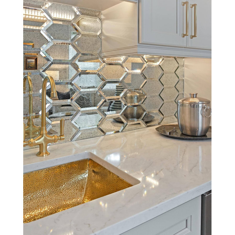 Paris 8x4 Beveled Hexagon Mirror Tile