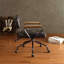 Chaise de bureau rétro en cuir fleur noir rétro-95850045