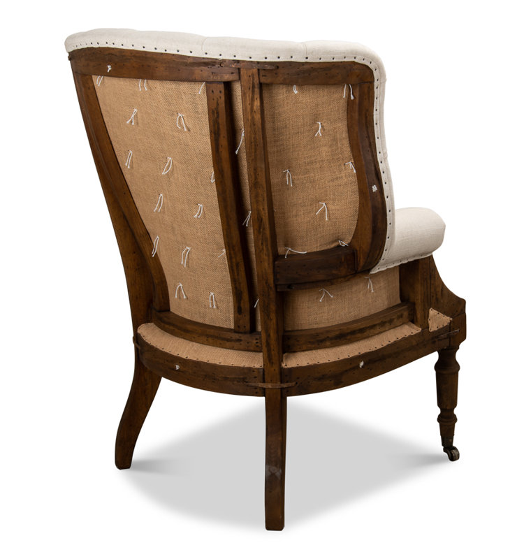 Irish Linen Wingback Chair