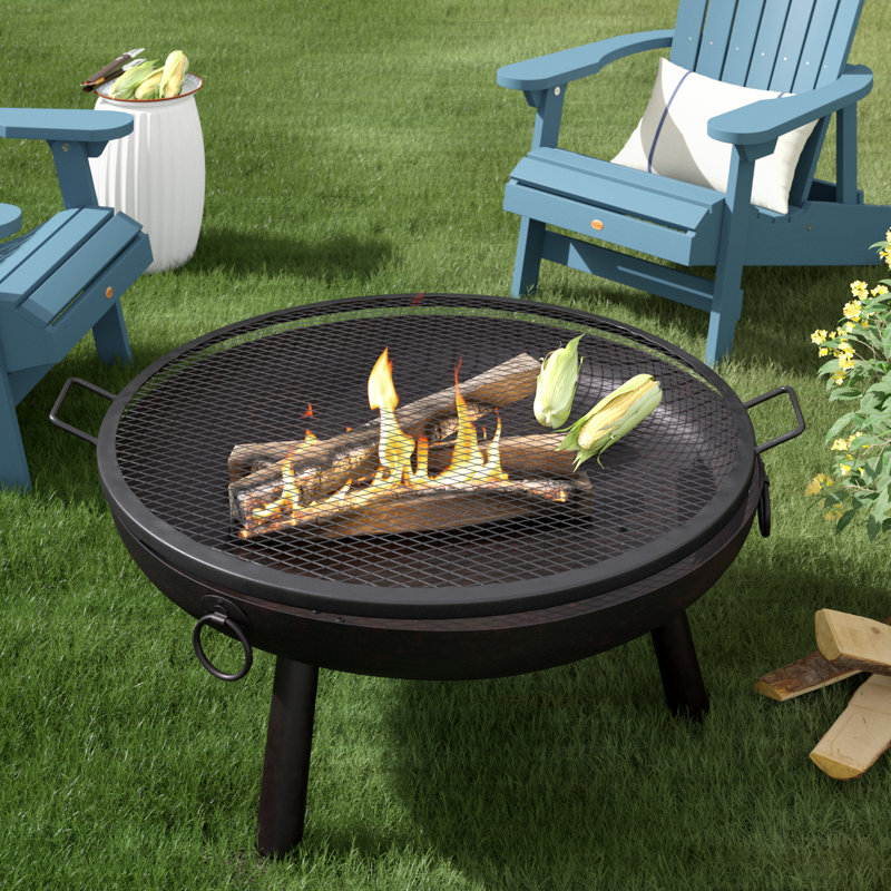 Matthew Round Steel Fire Pit Cooking Grill Grate - 40", 1" H x 40" W x 40" D