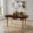 Solid Wood Farmhouse Dining Table - 63" Rectangular Table With Rounded Edges & Round Legs - Walnut Finish-899383075