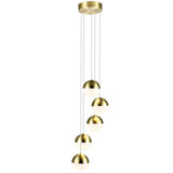 Ravello 5-Light Height Adjustable ETL Certified Integrated LED Chandelier with Globe Shades