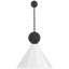 Thomas O'Brien, "Academy 17.5" Anchored Mack Barn Light in Matte Black with 12.5" Green Conical Savannah Shade-714408486-714408488